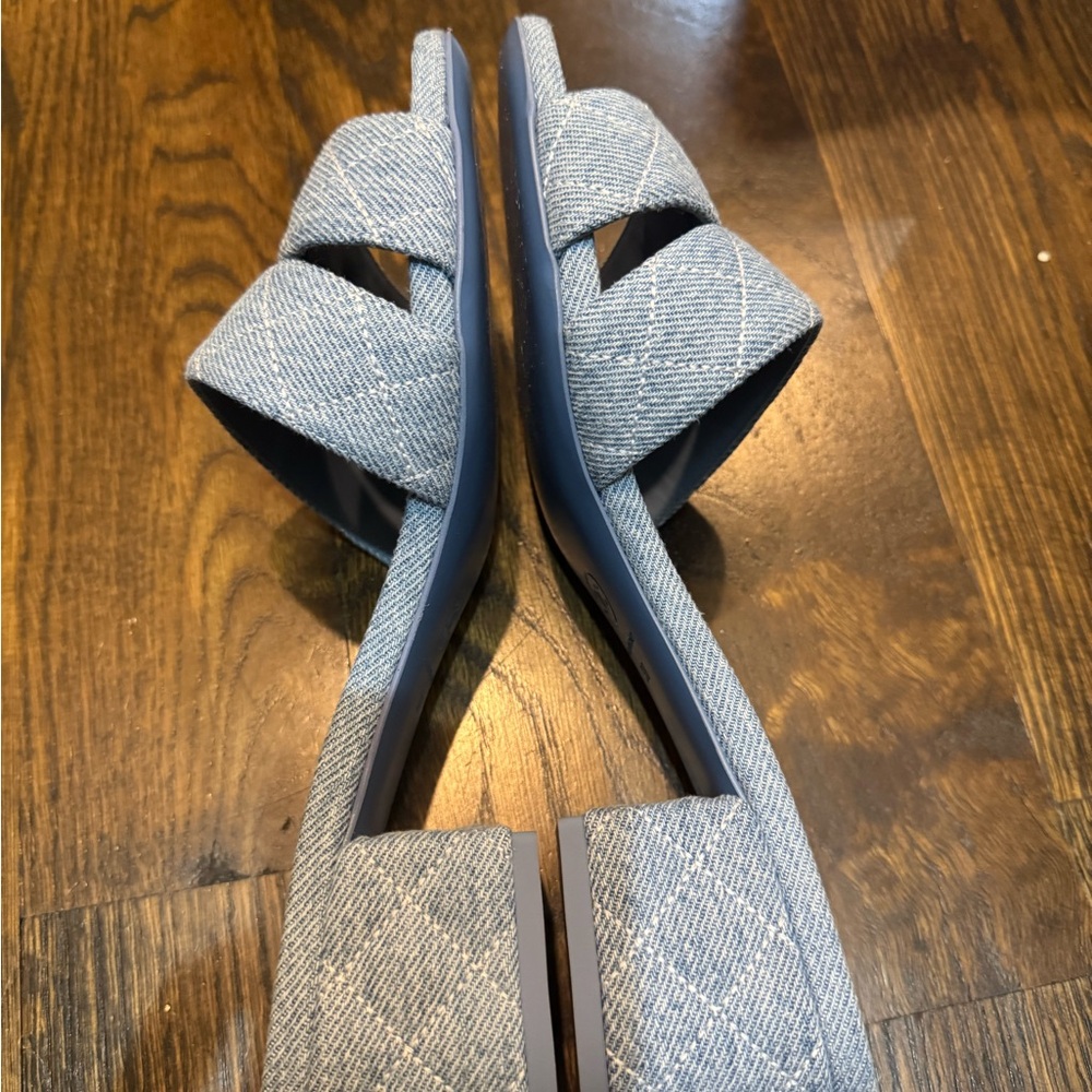 CHANEL Blue Quilted Sandals - Picture 5 of 10